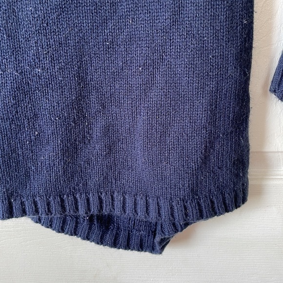 Pink rose navy blue chunky cable knit ribbed knitted crew neck Tunic sweater S - Picture 9 of 17